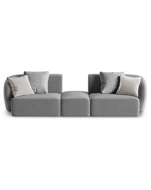 Canapé Modulaire Velours Chiara 2 Places gris - 239x85x74 cm