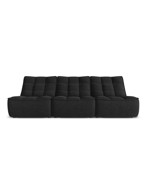 Canapé Modulaire Moni 3 Places noir - 249x97x91 cm