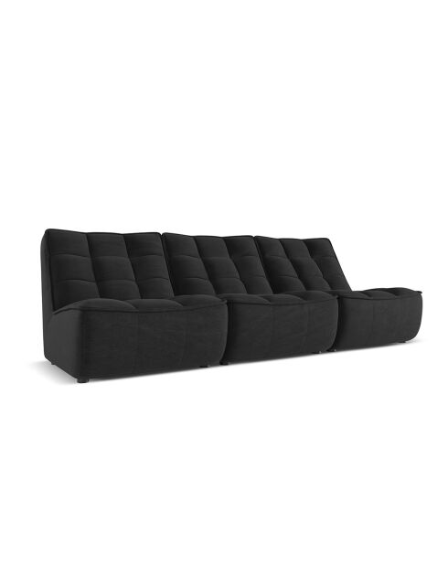 Canapé Modulaire Moni 3 Places noir - 249x97x91 cm