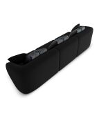 Canapé Modulaire Velours Chiara 3 Places noir - 259x85x74 cm