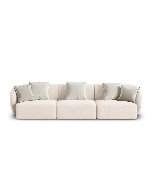 Canapé Modulaire Chiara 3 Places beige clair - 259x85x74 cm