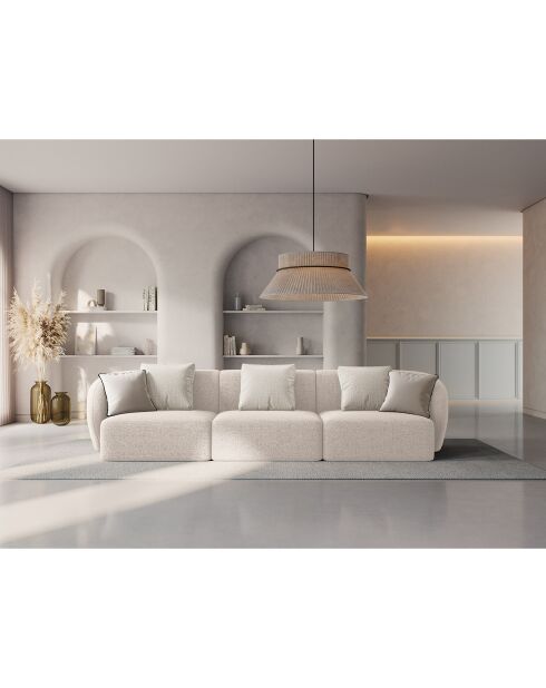 Canapé Modulaire Chiara 3 Places beige clair - 259x85x74 cm