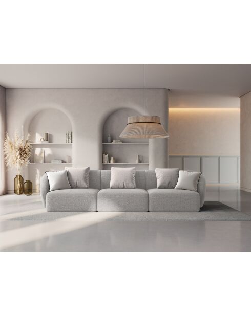 Canapé Modulaire Chiara 3 Places gris - 259x85x74 cm