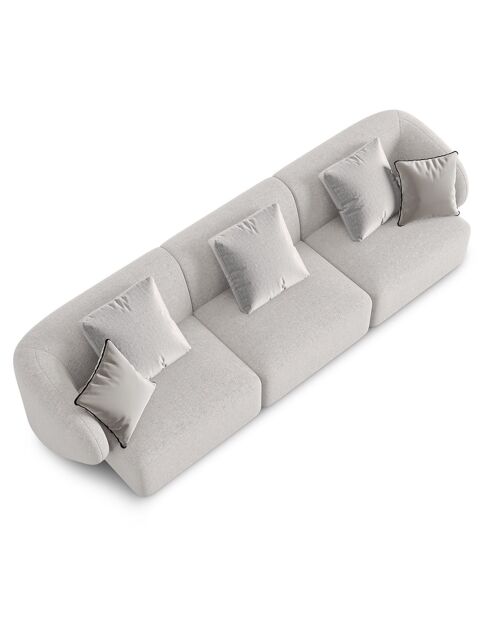 Canapé Modulaire Chiara 3 Places gris - 259x85x74 cm