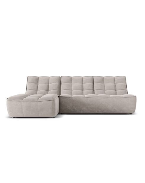 Canapé d'angle Gauche Modulaire Moni 4 Places gris clair - 246x172x91 cm