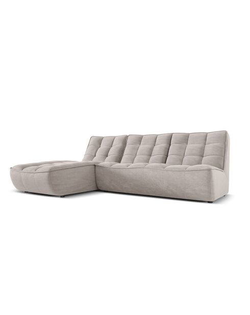 Canapé d'angle Gauche Modulaire Moni 4 Places gris clair - 246x172x91 cm