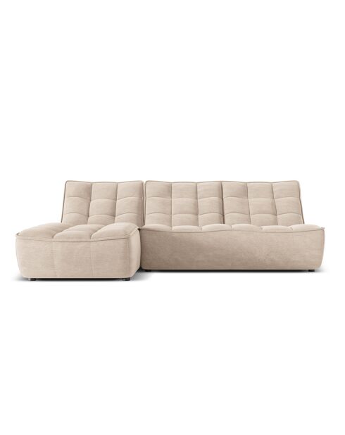Canapé d'angle Gauche Modulaire Moni 4 Places beige - 246x172x91 cm