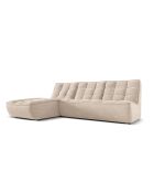 Canapé d'angle Gauche Modulaire Moni 4 Places beige - 246x172x91 cm