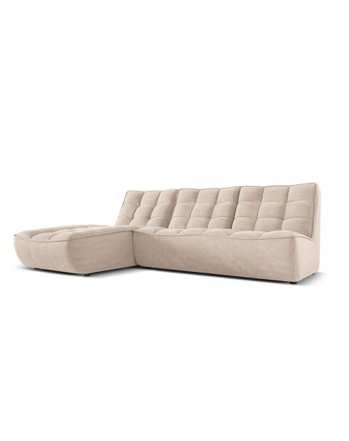 Canapé d'angle Gauche Modulaire Moni 4 Places beige - 246x172x91 cm