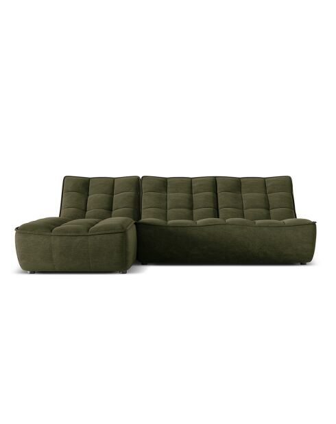 Canapé d'angle Gauche Modulaire Moni 4 Places vert - 246x172x91 cm