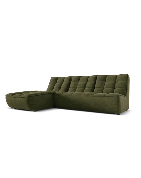 Canapé d'angle Gauche Modulaire Moni 4 Places vert - 246x172x91 cm