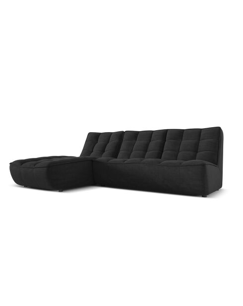 Canapé d'angle Gauche Modulaire Moni 4 Places noir - 246x172x91 cm