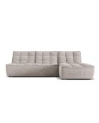 Canapé d'angle Droit Modulaire Moni 4 Places gris clair - 246x172x91 cm
