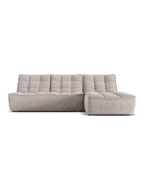 Canapé d'angle Droit Modulaire Moni 4 Places gris clair - 246x172x91 cm