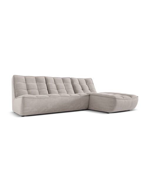Canapé d'angle Droit Modulaire Moni 4 Places gris clair - 246x172x91 cm