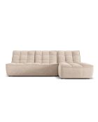 Canapé d'angle Droit Modulaire Moni 4 Places beige - 246x172x91 cm