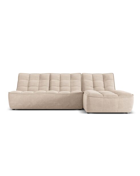 Canapé d'angle Droit Modulaire Moni 4 Places beige - 246x172x91 cm