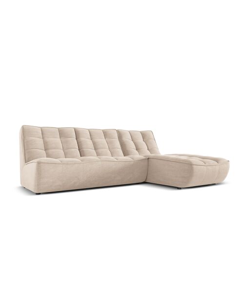 Canapé d'angle Droit Modulaire Moni 4 Places beige - 246x172x91 cm