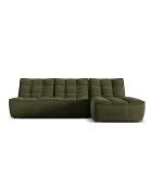Canapé d'angle Droit Modulaire Moni 4 Places vert - 246x172x91 cm