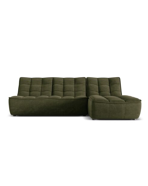 Canapé d'angle Droit Modulaire Moni 4 Places vert - 246x172x91 cm