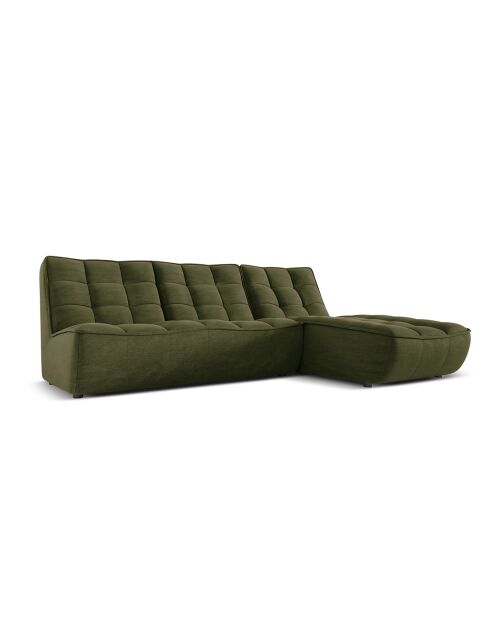 Canapé d'angle Droit Modulaire Moni 4 Places vert - 246x172x91 cm