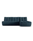 Canapé d'angle Droit Modulaire Moni 4 Places bleu - 246x172x91 cm