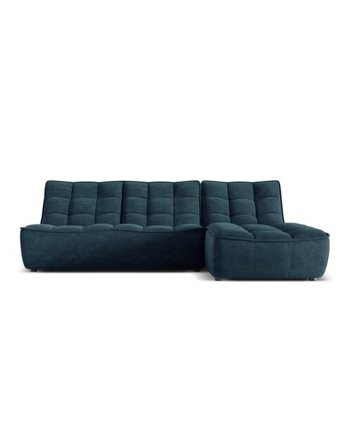 Canapé d'angle Droit Modulaire Moni 4 Places bleu - 246x172x91 cm