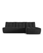 Canapé d'angle Droit Modulaire Moni 4 Places noir - 246x172x91 cm