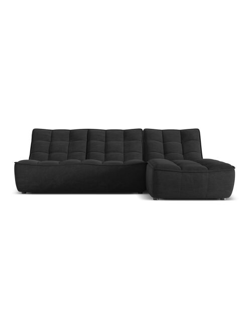 Canapé d'angle Droit Modulaire Moni 4 Places noir - 246x172x91 cm
