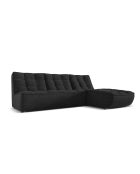 Canapé d'angle Droit Modulaire Moni 4 Places noir - 246x172x91 cm