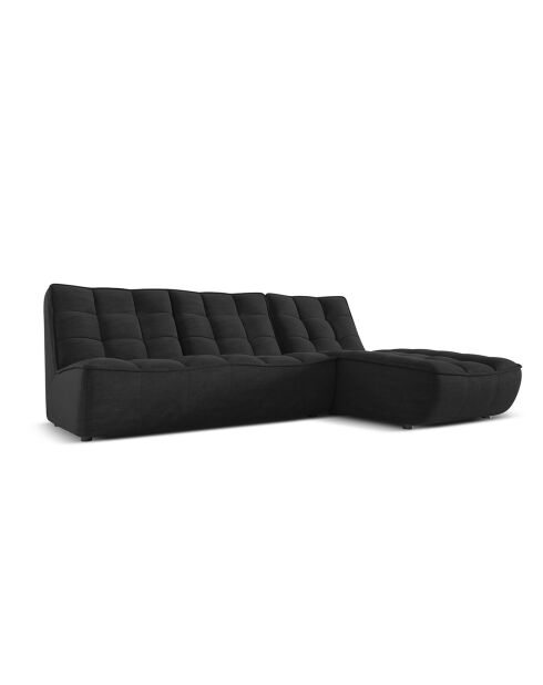 Canapé d'angle Droit Modulaire Moni 4 Places noir - 246x172x91 cm