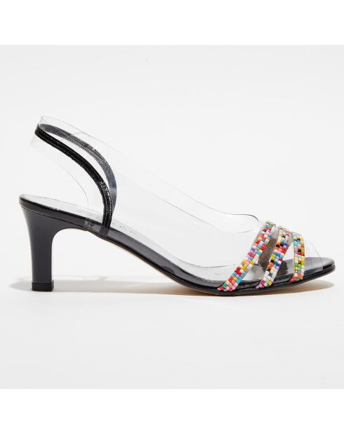 Mapoli meerkleurig/transparante slingbacks - hak van 5,5 cm