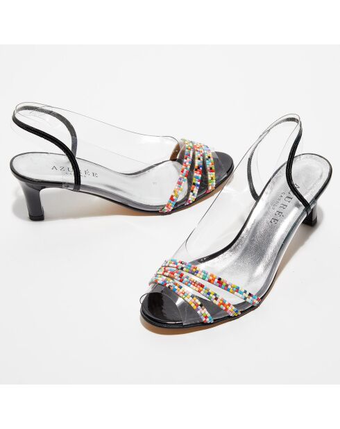 Mapoli meerkleurig/transparante slingbacks - hak van 5,5 cm