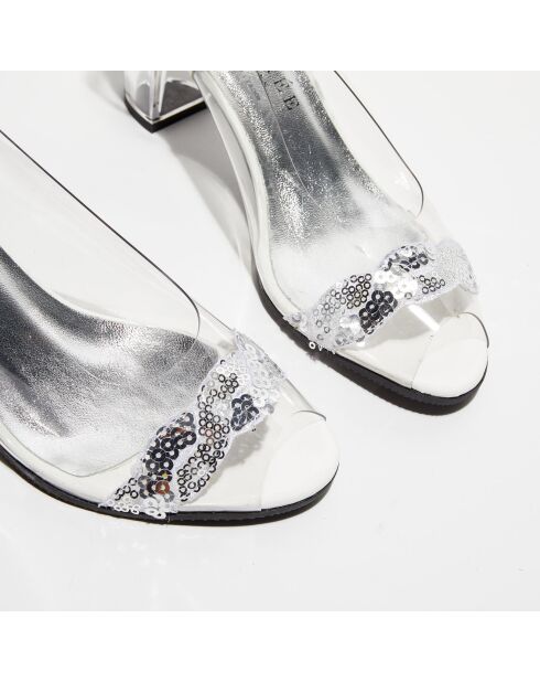Slingbacks Media argenté/transparent - Talon 6 cm
