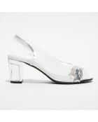 Slingbacks Media argenté/transparent - Talon 6 cm