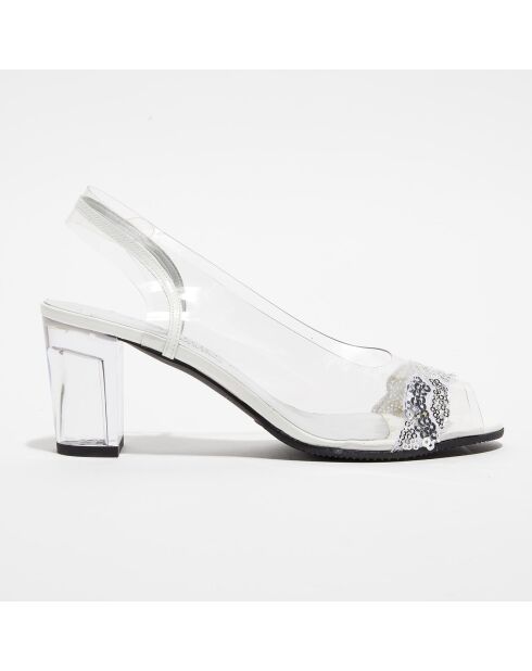 Slingbacks Media zilver/transparant - hak van 6 cm
