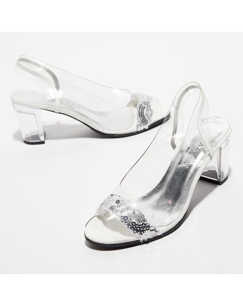 Slingbacks Media zilver/transparant - hak van 6 cm