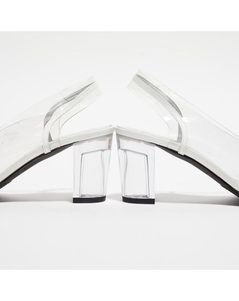 Slingbacks Media zilver/transparant - hak van 6 cm