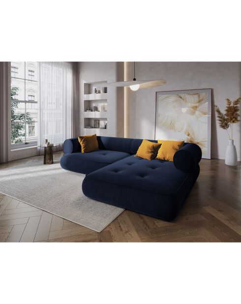 Canapé d'angle Droit Lily 4 Places bleu marine - 261x188x74 cm