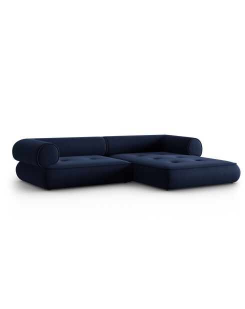 Canapé d'angle Droit Lily 4 Places bleu marine - 261x188x74 cm