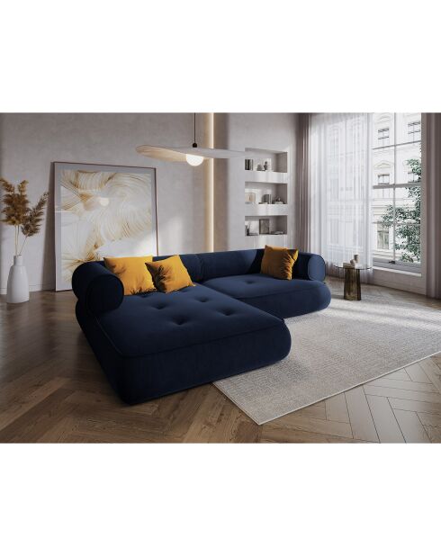 Canapé d'angle Gauche Lily 4 Places bleu marine - 261x188x74 cm