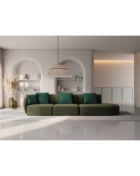 Canapé Modulable Droit Chiara 4 Places vert - 302x85x74 cm