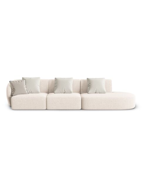 Canapé Modulable Droit Chiara 4 Places beige clair - 302x85x74 cm