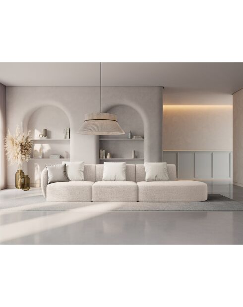 Canapé Modulable Droit Chiara 4 Places beige clair - 302x85x74 cm