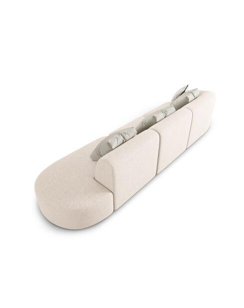 Canapé Modulable Droit Chiara 4 Places beige clair - 302x85x74 cm