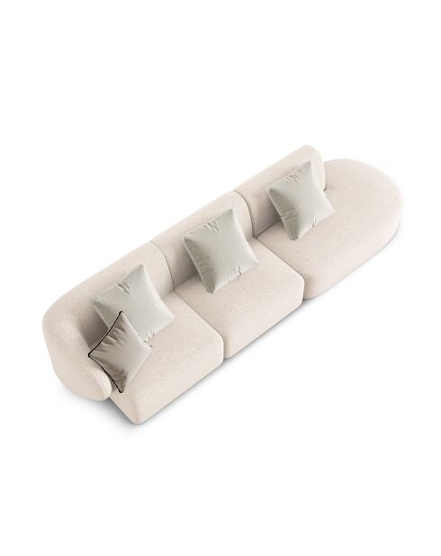 Canapé Modulable Droit Chiara 4 Places beige clair - 302x85x74 cm