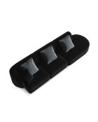 Canapé Modulable Droit en Velours Chiara 4 Places noir - 302x85x74 cm