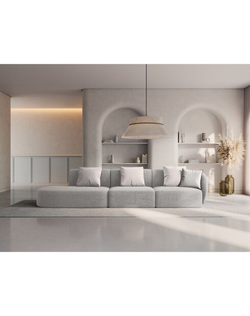 Canapé Modulable Gauche Chiara 4 Places gris - 302x85x74 cm