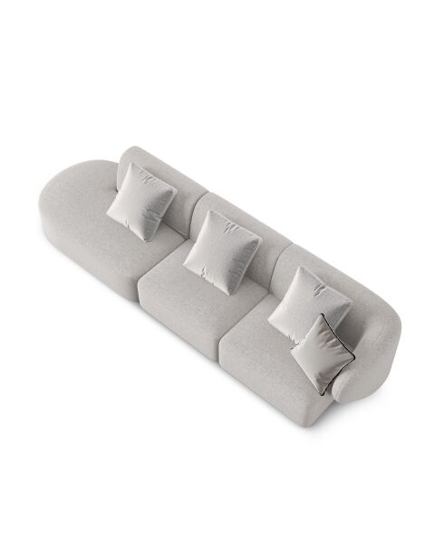 Canapé Modulable Gauche Chiara 4 Places gris - 302x85x74 cm