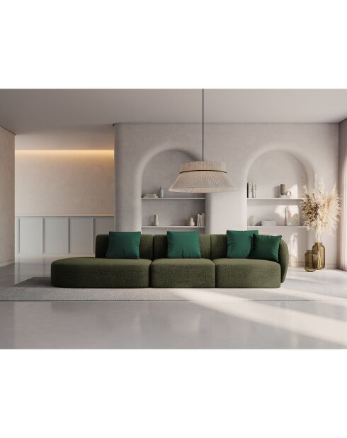 Canapé Modulable Gauche Chiara 4 Places vert - 302x85x74 cm